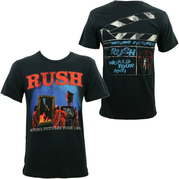 Rush Men's Moving Pictures 1981 Tour Slim Fit T-Shirt Medium | Officially Licensed Merchandise