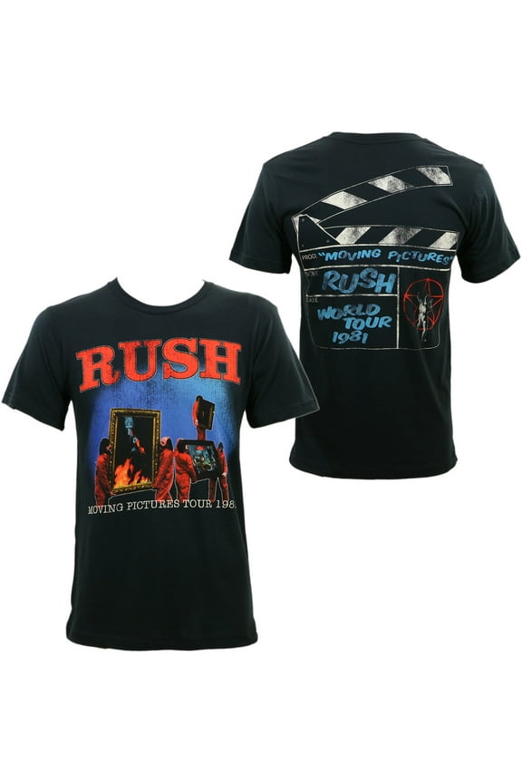 Rush Men's Moving Pictures 1981 Tour Slim Fit T-Shirt Medium | Officially Licensed Merchandise