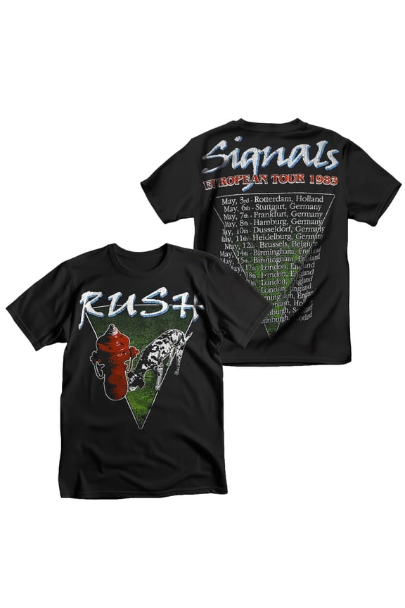 Rush Men's Signals European 1983 Tour T-Shirt Black Small | Officially Licensed Merchandise