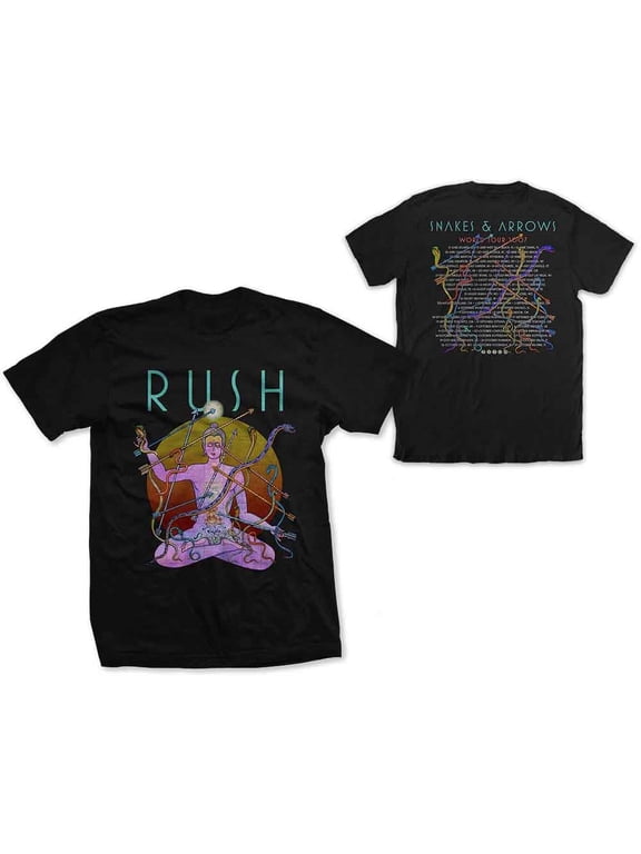 Rush Men's Snakes & Arrows Tour 2007 T-Shirt Black Large | Officially Licensed Merchandise