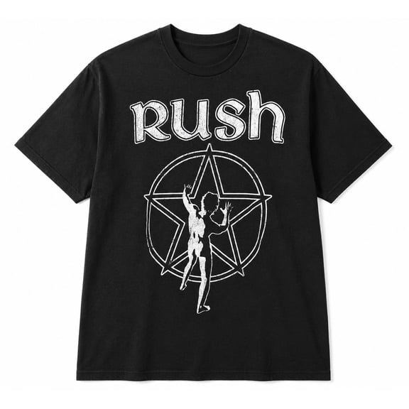 Rush Men's Starman Logo T-Shirt Black Medium | Officially Licensed Merchandise
