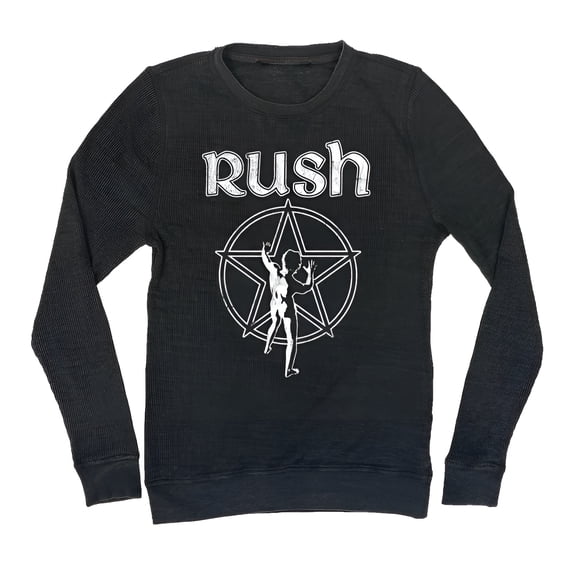 Rush Men's Starman Vintage Logo Thermal Longsleeve T-Shirt Gray Large | Officially Licensed Merchandise