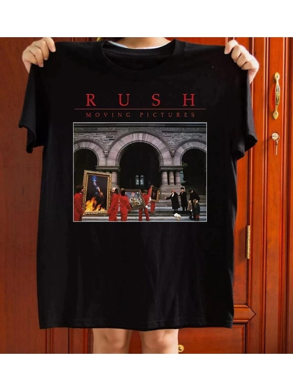 Moving Pictures Graphic Unisex Russet T-shirt,Black Color,Size M