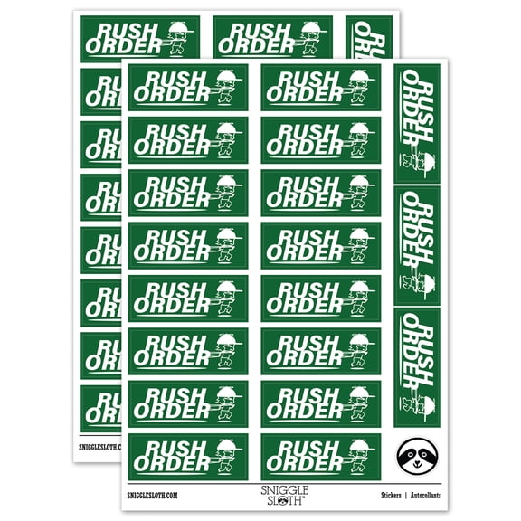 Rush Order Expedited Shipment Running Person Sticker Set - Dark Green - Matte Finish - 2.00" Large