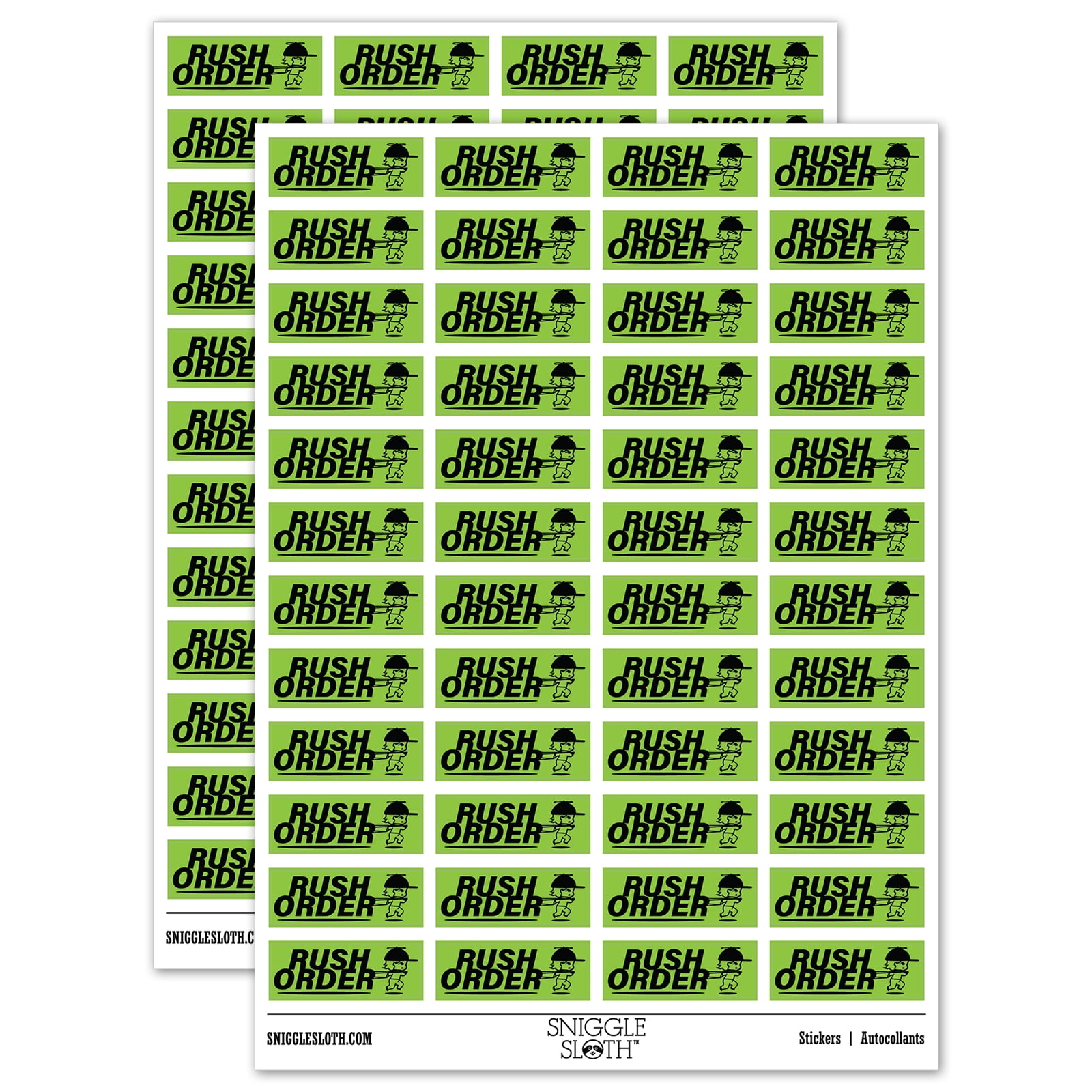 Rush Order Expedited Shipment Running Person Sticker Set - Light Green ...