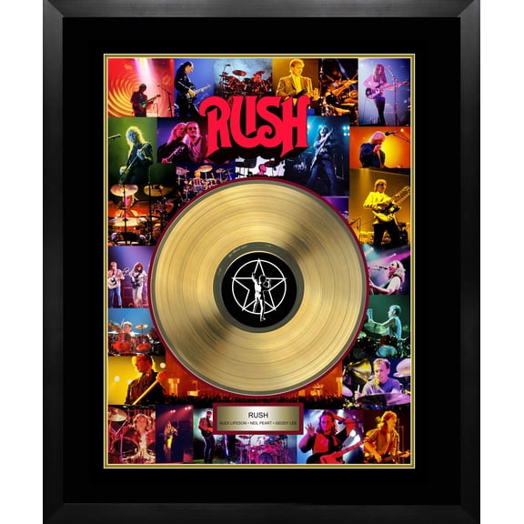 Rush Photo Collage with Gold LP