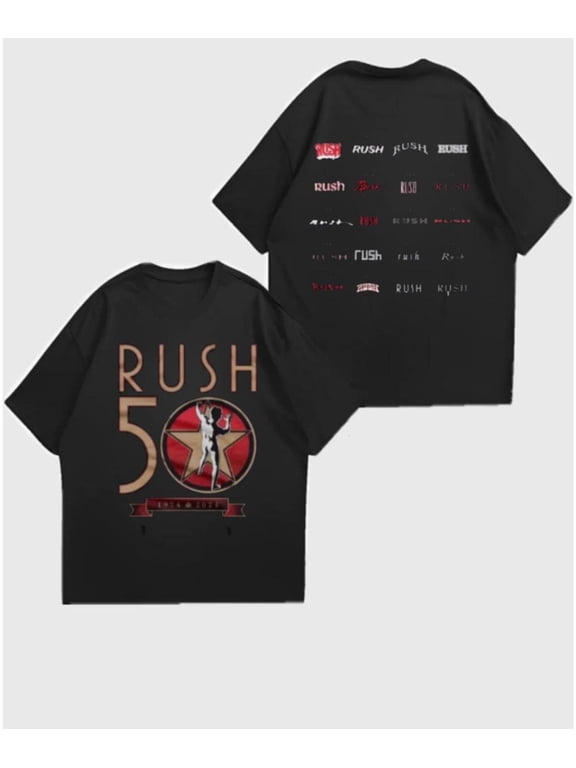 Rush R50 Tour T-Shirt, Vintage Rock Band Fan Apparel, Gift For Fan ,Black Color,Size L