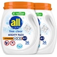 thumbnail image 1 of Rush & Roam Free Clear, Advanced OXI, Mighty Pacs, Laundry Detergent Pacs, Stainfighting, Unscented and Hypoallergenic for Sensitive Skin, 56 Count (Pack of 2), 1 of 11