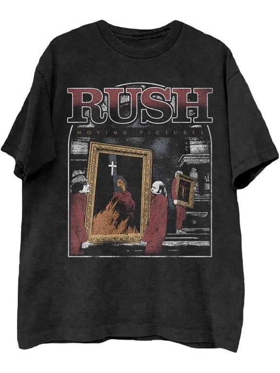 Rush Rush Moving Pictures Graphic T Shirt, Rock Music Fan Tee, Concert Lover Gift Size S-4XL