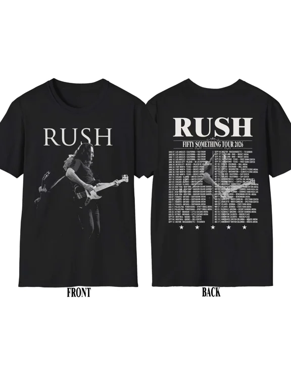 Rush Shirt, Fifty Tour Vintage Rock Band Graphic T-Shirt, 2026 Retro Music Fan Cotton Tee
