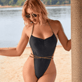 thumbnail image 1 of Rush Women One Piece Swimsuit U Neck Tummy Control Swimwear Slimming Strap Backless Bathing Suit，S S2566, 1 of 5
