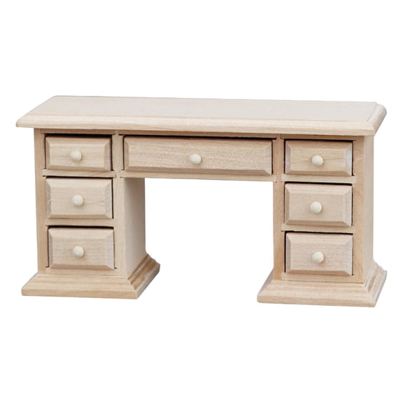 Rushawy 1:12 Dollhouse Computer Desk Office Desk for Landscape Decorations