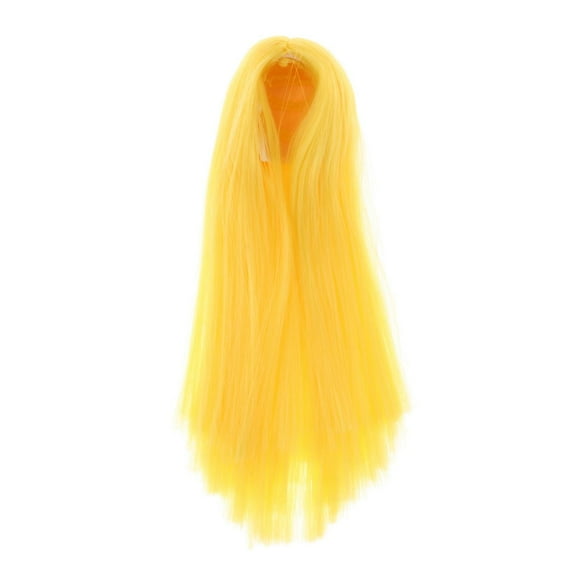 Rushawy 1/6 Female Hair Doll Decoration for 12'' Woman Doll Action Figures Accessory Yellow Long Hair