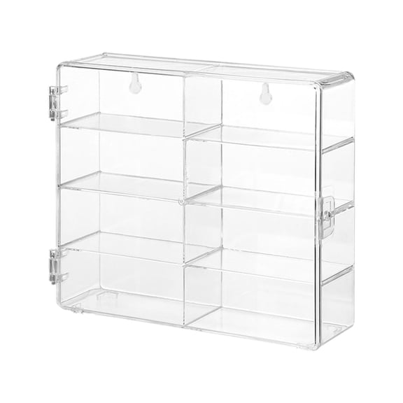 Rushawy 1/64 Scale Toy Car Display Case Alloy Vehicle Showcase 8 Grids Protective Holder