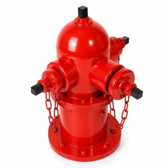 Rushawy 1 Decorative Fire Hydrant Model Red Durable Metal Statue for Entryway or Retail Space