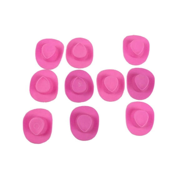 Rushawy 10 Pieces Doll Hat Cake Topper Play House Games 12 inch Doll Mini Western Cowboy Pink