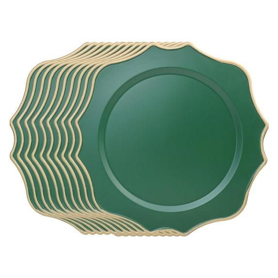Rushawy 10 Pieces Serving Plates Kitchen Plates Unbreakable Reusable Lightweight Green