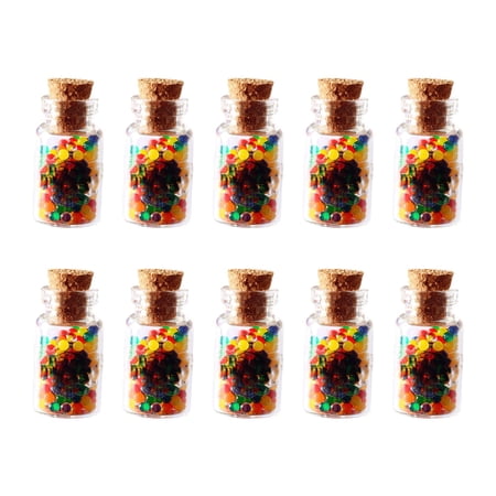 Rushawy 10Pcs 1:12 Scale Dollhouse Mini Glass Jars with Candy Openable Simualtion Candy Rainbow