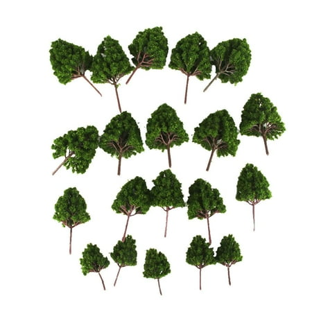 Rushawy 20 Pieces Mix Scale Model Trees Sets Railroad Wargame Diorama Landscape