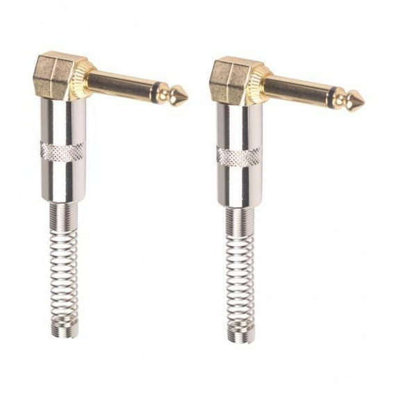Rushawy 2x2Pieces Zinc Alloy 6.35mm Mono DIY Jack Plug for Guitar Mic Audio
