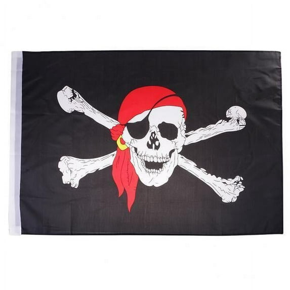 Rushawy 2x2ftx3ft Pirate with Red Bandana Flag Polyester 60x90cm Decors , Multi-Color, 2 Pcs