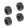 thumbnail image 1 of Rushawy 4 Pieces 1: 64 Wheels Simulation Model Car Wheels Tires with Round Rod Axles for Black, 1 of 9