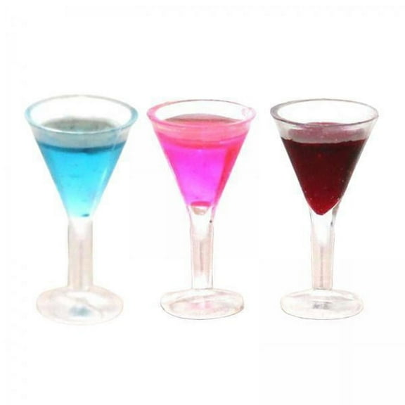 Rushawy 6x3x 1:12 1:6 Doll House Triangle Glass Resin for Ornament Red 6 Pcs