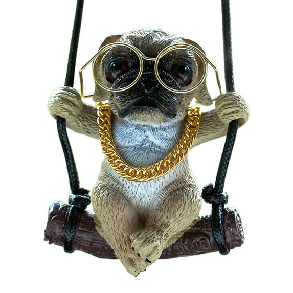 Rushawy Car Hanging Ornament Mirror Decorations Cute Swing Pug Mirror B