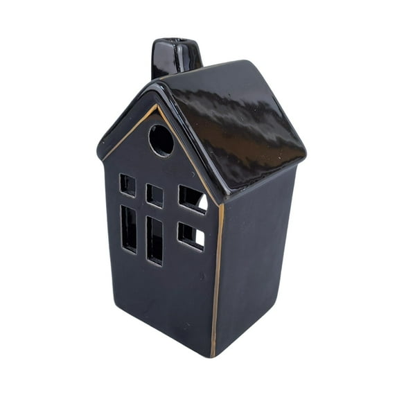 Rushawy Christmas Village House Cottage Figurine Collectible Crafts Votive Candle Holder style J