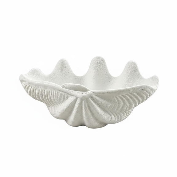 Rushawy Clam Shell Bowl Modern Minimalist Mollusk Motif Decorative Bowl Artistic Design Coastal Style Shell Ornament for Hotel, Guesthouse, Living Room, Modern Faux Clam