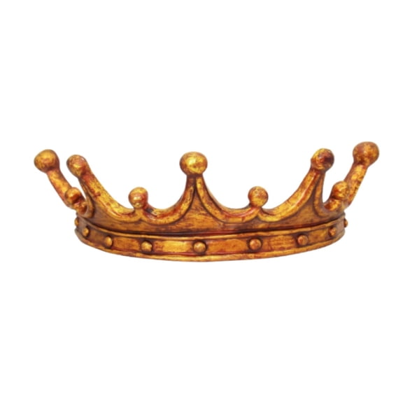 Rushawy Classic Coronet Wall Hook Vintage Metal Finish Resin Wall Hook Raised Dot Details Home Decor for Entryway, Bedroom, Living Room, Antique Gold