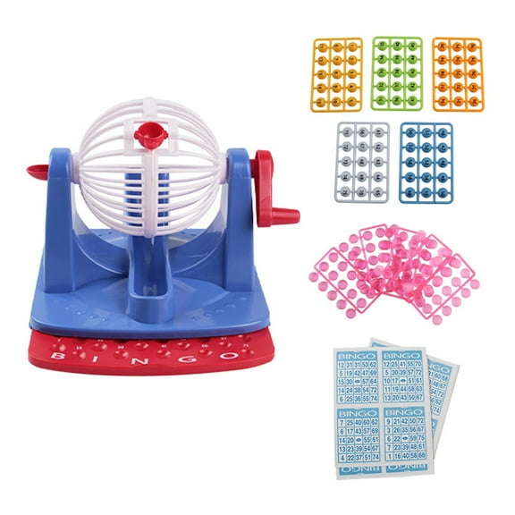 Rushawy Classic Family Bingo Lotto Game Bingo Set with Bingo Cage for Festivals Kids