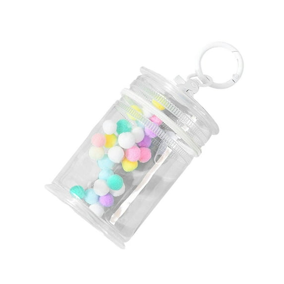 Rushawy Clear Figure Display Bag Mini Doll Pouch Keychain Portable Doll Storage Case White with