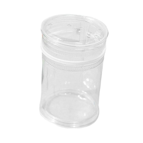 Rushawy Clear Figure Display Bag Mini Doll Pouch Keychain Portable Doll Storage Case White