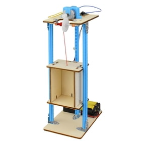 Rushawy DIY Wooden Elevator Toy Model Educational Learning Toy Kids Science Kit Teaching