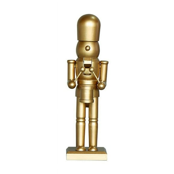 Rushawy Golden Wood Nutcracker Drummer Christmas Figures Toy Festive Traditional