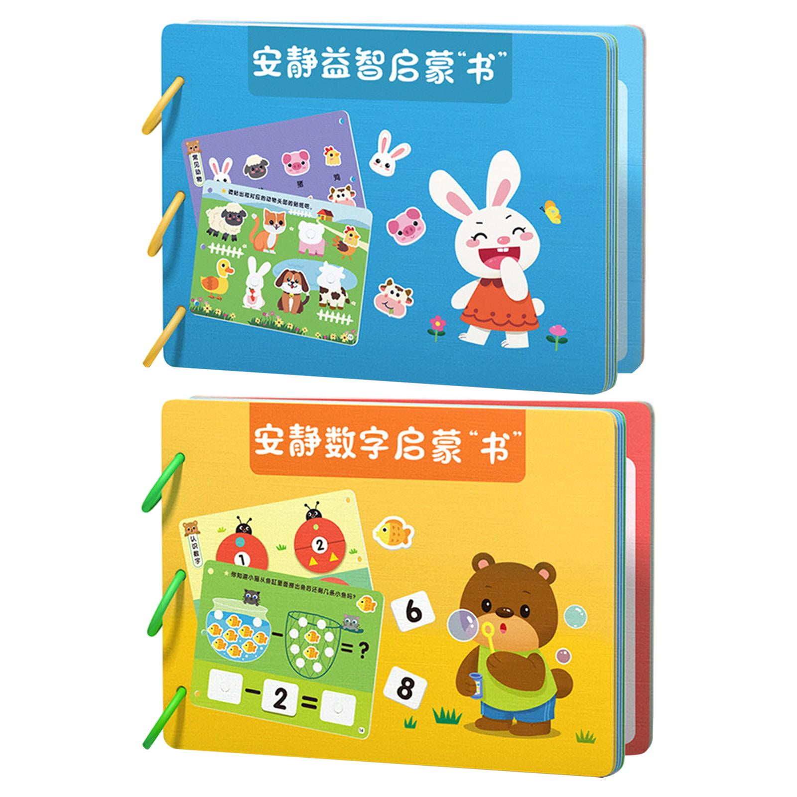 Rushawy Montessori Sticker Book Kids Early Learning Toy Lasting Enlightenment Paper Card Style C