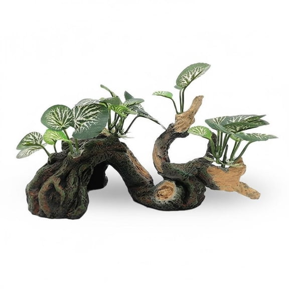 Rushawy Reptile Rock Cave Easy to Clean Reptile Cave Hide Stable Base Pet Decor for Terrarium