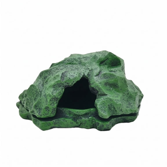 Rushawy Reptile Rock Cave Easy to Clean Reptile Cave Hide Stable Base Pet Decor for Terrarium