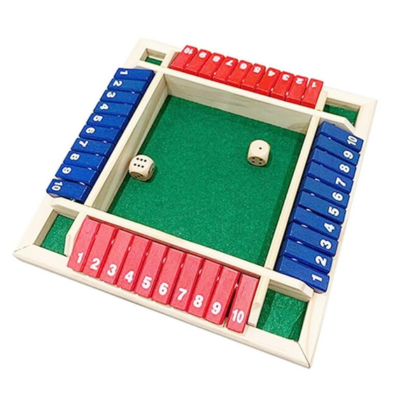 Rushawy Shut The Box Flip Block Tabletop Wooden Board Game Family Math Game Toys Playset