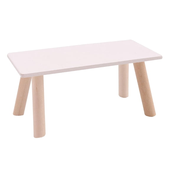 Rushawy Simple Design Wood End Table Coffee Table Handmade Desk Tea Table for 1:12 Scale