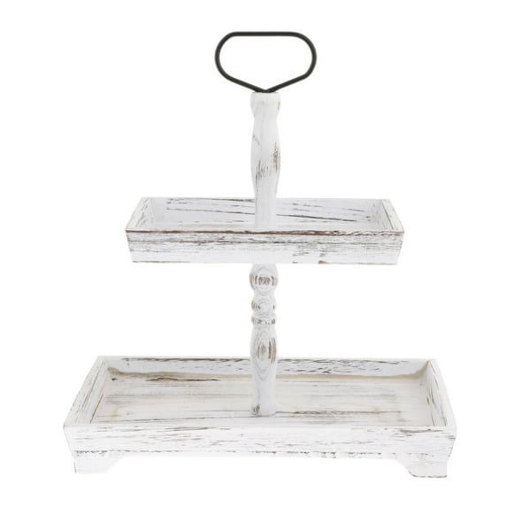 Rushawy Tiered Tray Snack Storage Tableware Home Decor Dessert Holder Tiered Fruit Plate Rectangle