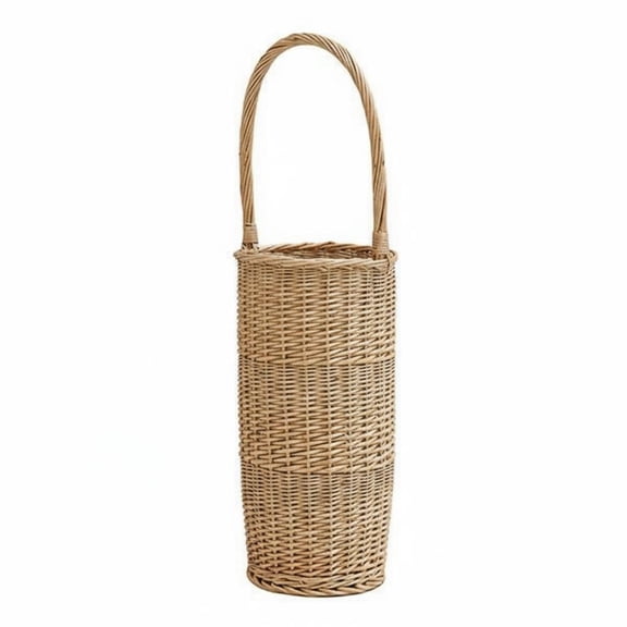 Rushawy Umbrella Stand Wicker Basket Holder Handwoven Willow Rattan Construction for Home Entryway B&B Hotel