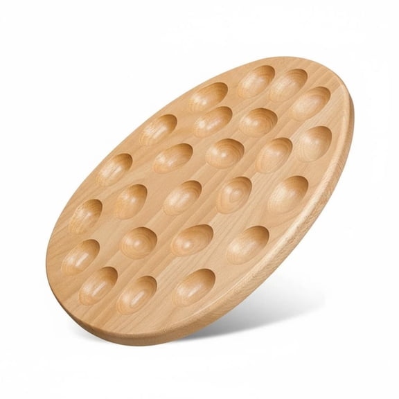 Rushawy Wooden Egg Holder Rustic Style Wooden Egg Tray Elegant Design Acacia Wood Serving Board for Caterers, Party Hosts, Kitchen Countertop, Parties, Buffet