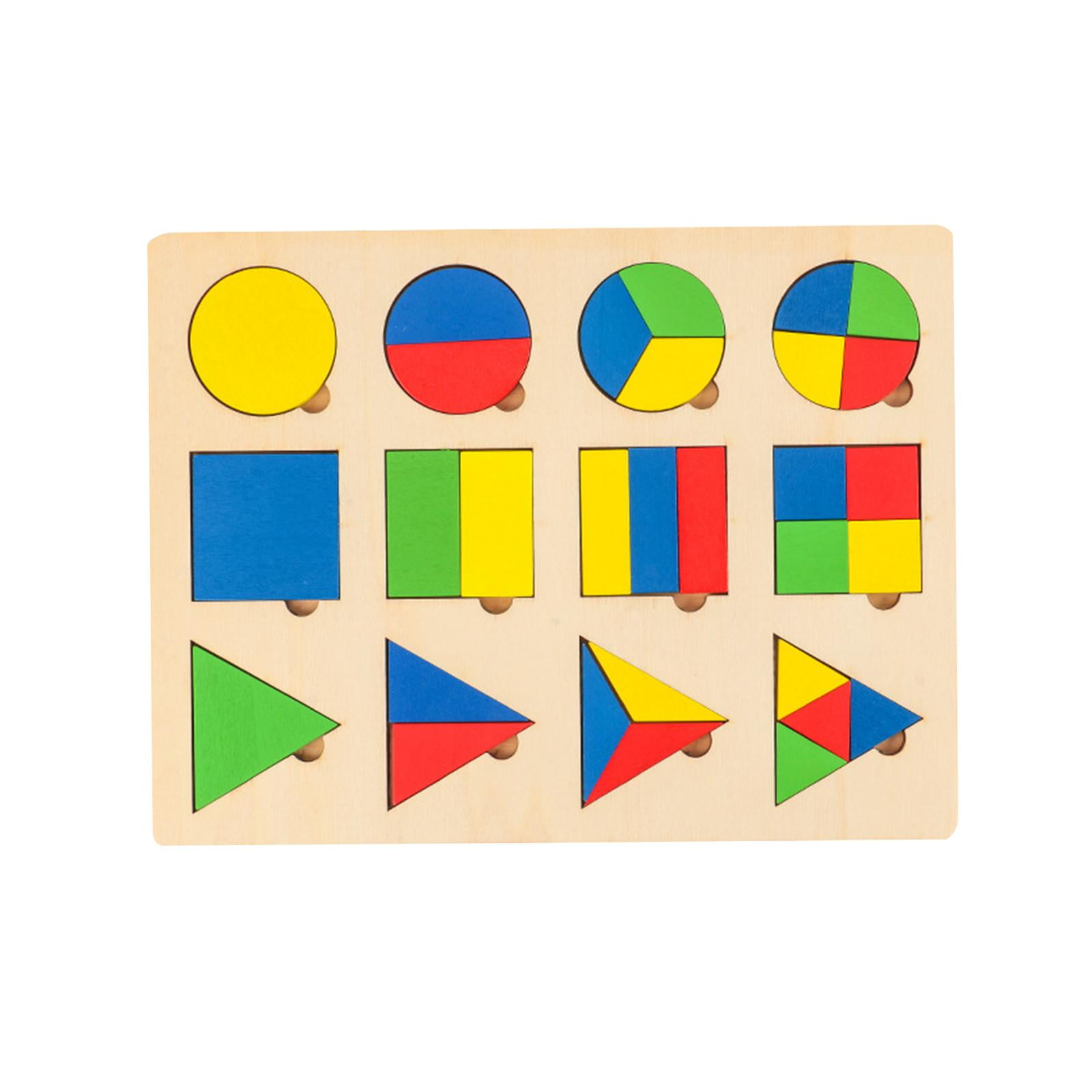Rushawy Wooden Geometry Puzzle Geometric Matching Blocks Learning Toy
