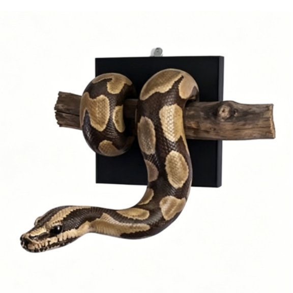Rushawy gold ball Python Wall Sculpture Collectible Python Wall Decor Detailed Texture Resin Snake Sculpture for Living Room, Bedroom, Office