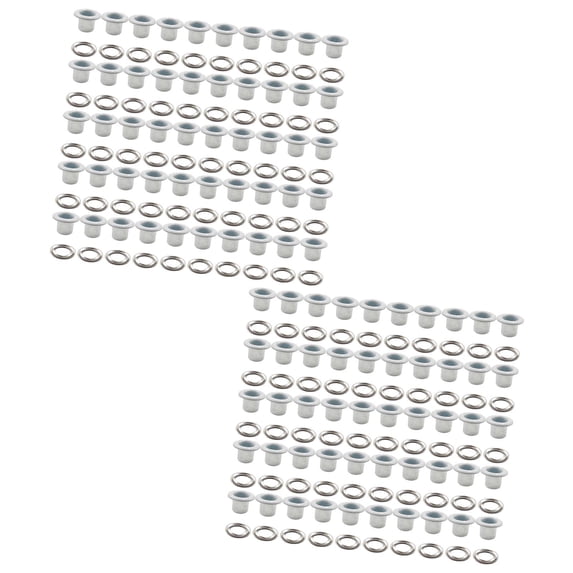Rushay 100 Pieces Grommets Metal Eyelets Multifunction 8mm Accessories Tiny Grommet for white