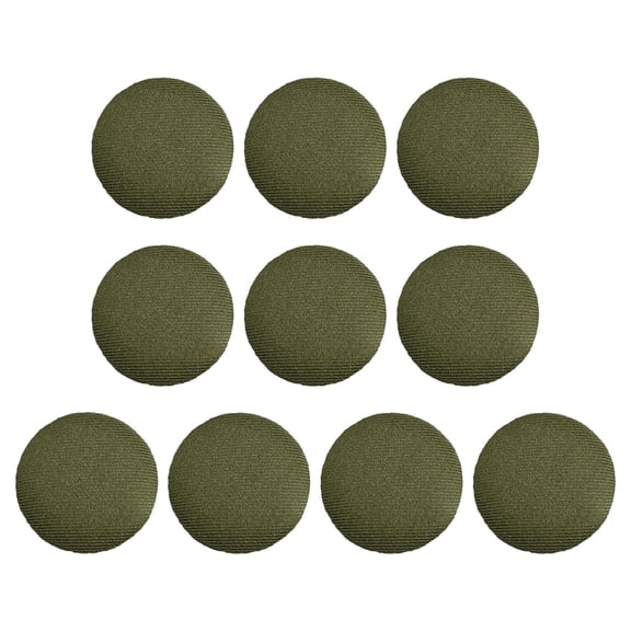 Rushay 10Pcs Cloth Covered Buttons Decoration Crafts Flatback Buttons Sewing for Green