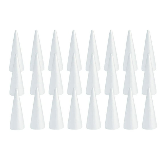 Rushay 30Pcs Foam Cones for Crafts Handpainted Crafting Polystyrene Cones for Christmas 150MM