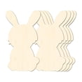 thumbnail image 1 of Rushay 5 Pieces Easter Wooden Bunny Cutouts Wooden Rabbit Cutouts Unfinished Wood Bunny, 1 of 8
